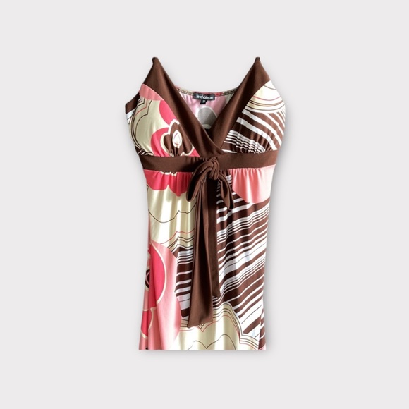 HP🌟Le Chateau dress, vintage, retro, pinks, brown, beige and white, Size S/P - Picture 5 of 6